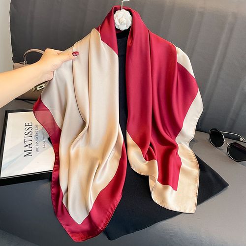 SENAIFEI Multifunctional Silk-Feeling Scarf 90x90cm - Style & Comfort