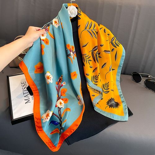 SENAIFEI Multifunctional Silk-Feeling Scarf 90x90cm - Style & Comfort