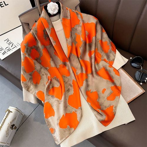 SENAIFEI Multifunctional Silk-Feeling Scarf 90x90cm - Style & Comfort