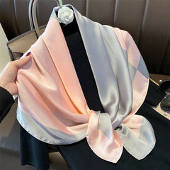 SENAIFEI Multifunctional Silk-Feeling Scarf 90x90cm - Style & Comfort