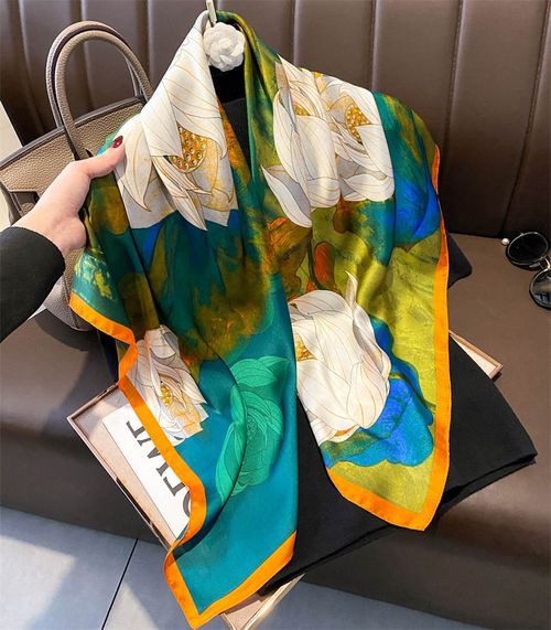SENAIFEI Multifunctional Silk-Feeling Scarf 90x90cm - Style & Comfort - JND020-01 / 90X90CM