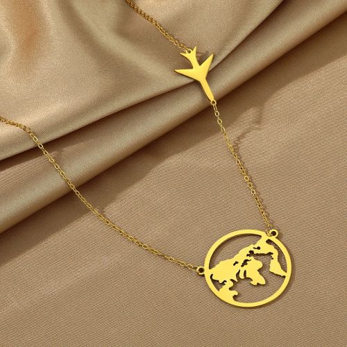 Skull Necklace Pendant - Stylish Gold Stainless Steel Accessory