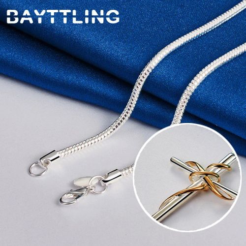 925 Sterling Silver Cross Necklace - Elegant Fashion Accessory - snake chain / 70cm