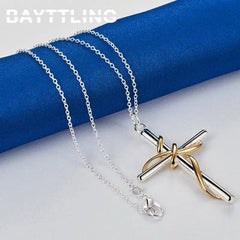 925 Sterling Silver Cross Necklace - Elegant Fashion Accessory