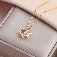 Marisa Trendy Pendant Necklace - Stylish Stainless Steel Enhancer