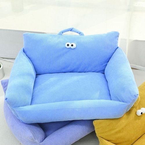 Luxury Eco-Friendly Pet Bed - Comfort & Warmth for Small Dogs - blue2 / L