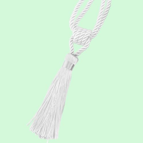 Handmade Gold Tassel Curtain Tieback - Modern Room Decoration Accessory - White / 1p