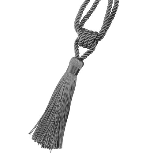 Handmade Gold Tassel Curtain Tieback - Modern Room Decoration Accessory - Charcoal / 2p