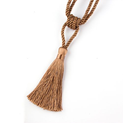 Handmade Gold Tassel Curtain Tieback - Modern Room Decoration Accessory - Flaxen / 1p