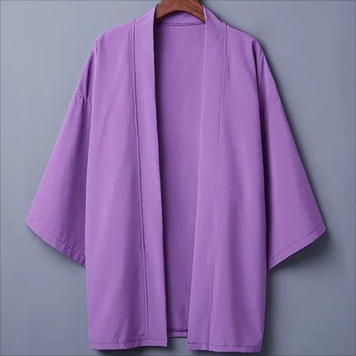 Stylish Japanese Kimono Cardigan - Lightweight & Soft - Unisex Jacket - PURPLE / XXL