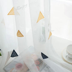 AiFish Geometric Tulle Curtain for Elegant Home & Office Décor