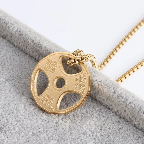Stainless Steel Pendant Necklace - Fashionable Gift for Friends - AL18922-Gold