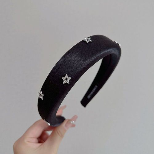 Padded Velvet Headband - Stylish & Comfortable Hair Accessory - black star