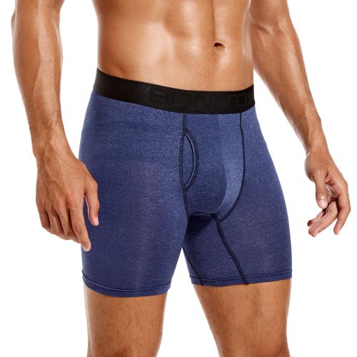 Comfortable Boxer Shorts - Breathable Cotton Blend Underwear - B21 Melange blue / L