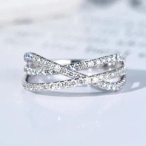 CAOSHI Geometric Brass Wedding Bands - Trendy Fashion Rings - Q404 / 8