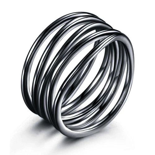 CAOSHI Geometric Brass Wedding Bands - Trendy Fashion Rings - Q585 / 9
