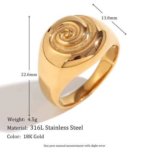MamacitaSlay Unique Fingerprint Swirl Rings - Waterproof Stainless Steel Jewelry - Gold Style 2 / 8
