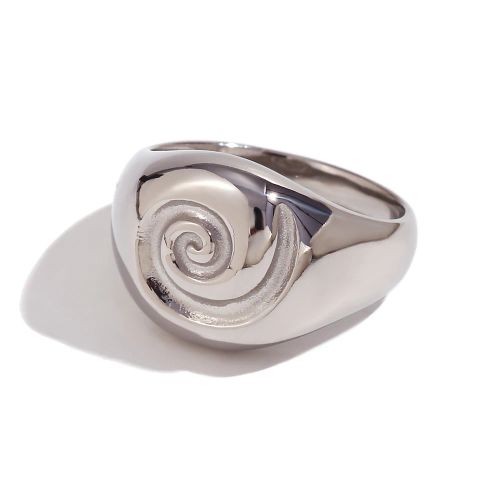 MamacitaSlay Unique Fingerprint Swirl Rings - Waterproof Stainless Steel Jewelry - Silver Style 2 / 6