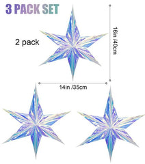 Parehope Iridescent Star Ceiling Fan Curtains for Festive Decor