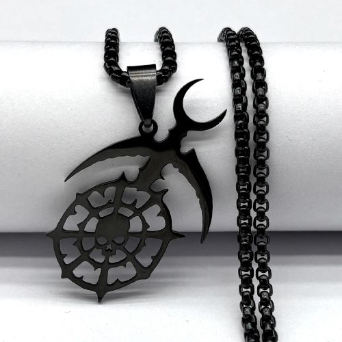 Slaanesh Penda Stainless Steel Long Necklace Gold Color Army Cospley Dark EldarPin Patch Necklace Jewelry N2694S03