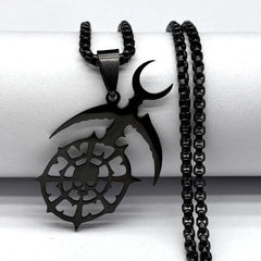 Slaanesh Penda Stainless Steel Long Necklace Gold Color Army Cospley Dark EldarPin Patch Necklace Jewelry N2694S03