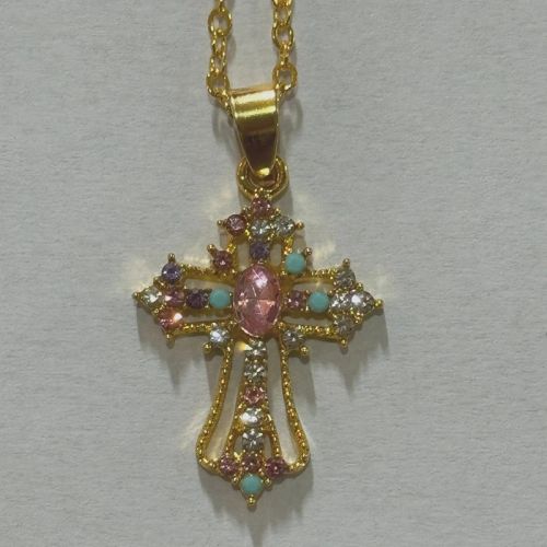 Faitolagi Stylish Cross Pendant Necklace - Trendy Fashion Accessory - Gold-color