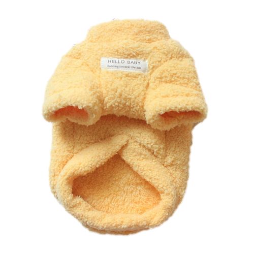 Soft Plush Winter Dog Sweater - Warm Dog Clothes for Small Breeds - Yellow / XL
