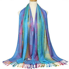 LMLAVEN Colourful Ethnic Jacquard Scarf - Warm Multifunctional Stole