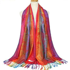 LMLAVEN Colourful Ethnic Jacquard Scarf - Warm Multifunctional Stole