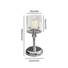 Aihem Retro Metal & Glass Candle Holder for Elegant Home Decoration