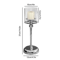 Aihem Retro Metal & Glass Candle Holder for Elegant Home Decoration