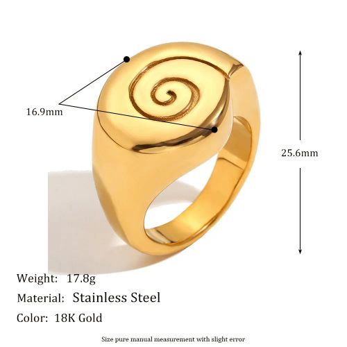 MamacitaSlay Unique Fingerprint Swirl Rings - Waterproof Stainless Steel Jewelry - Gold Style 3 / 8