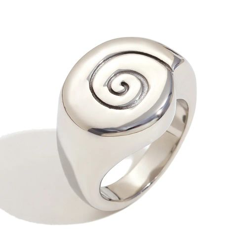 MamacitaSlay Unique Fingerprint Swirl Rings - Waterproof Stainless Steel Jewelry - Silver Style 4 / 7