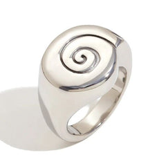 MamacitaSlay Unique Fingerprint Swirl Rings - Waterproof Stainless Steel Jewelry