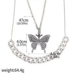 Big Butterfly Pendant Necklace - Fashionable Zinc Alloy Accessory