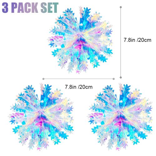 Parehope Iridescent Star Ceiling Fan Curtains for Festive Decor