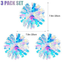Parehope Iridescent Star Ceiling Fan Curtains for Festive Decor