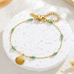 Kuziduocai Trendy Geometric Shell Necklace - Stylish Chain Accessory