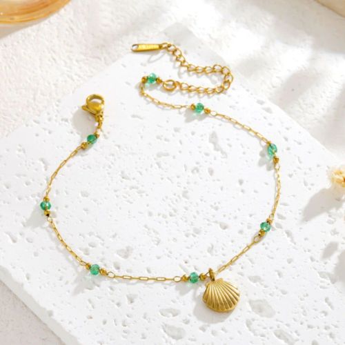 Kuziduocai Trendy Geometric Shell Necklace - Stylish Chain Accessory - Anklet