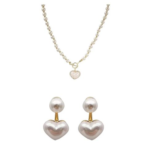 Elegant Heart Pendant Pearl Necklace - Affordable Sophistication