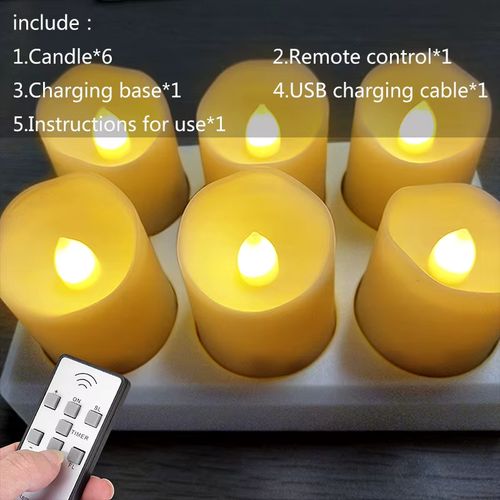 FPOO USB Rechargeable LED Candle - Flameless Ambience for Holidays