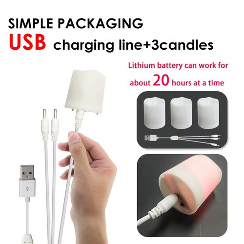 FPOO USB Rechargeable LED Candle - Flameless Ambience for Holidays