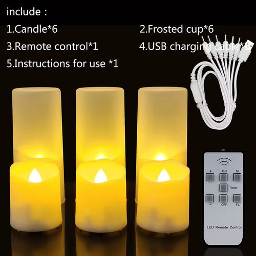 FPOO USB Rechargeable LED Candle - Flameless Ambience for Holidays