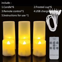 FPOO USB Rechargeable LED Candle - Flameless Ambience for Holidays