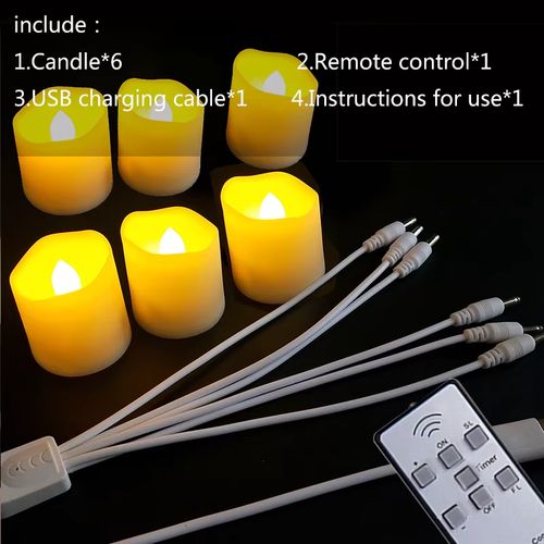 FPOO USB Rechargeable LED Candle - Flameless Ambience for Holidays