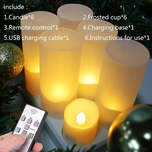 FPOO USB Rechargeable LED Candle - Flameless Ambience for Holidays