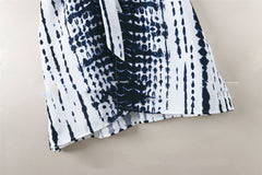 Fashion Women's Black And White Tie-dye Printed Cardigan