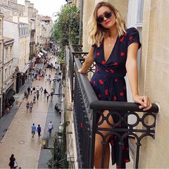 Summer New Women's Cherry Print Dress