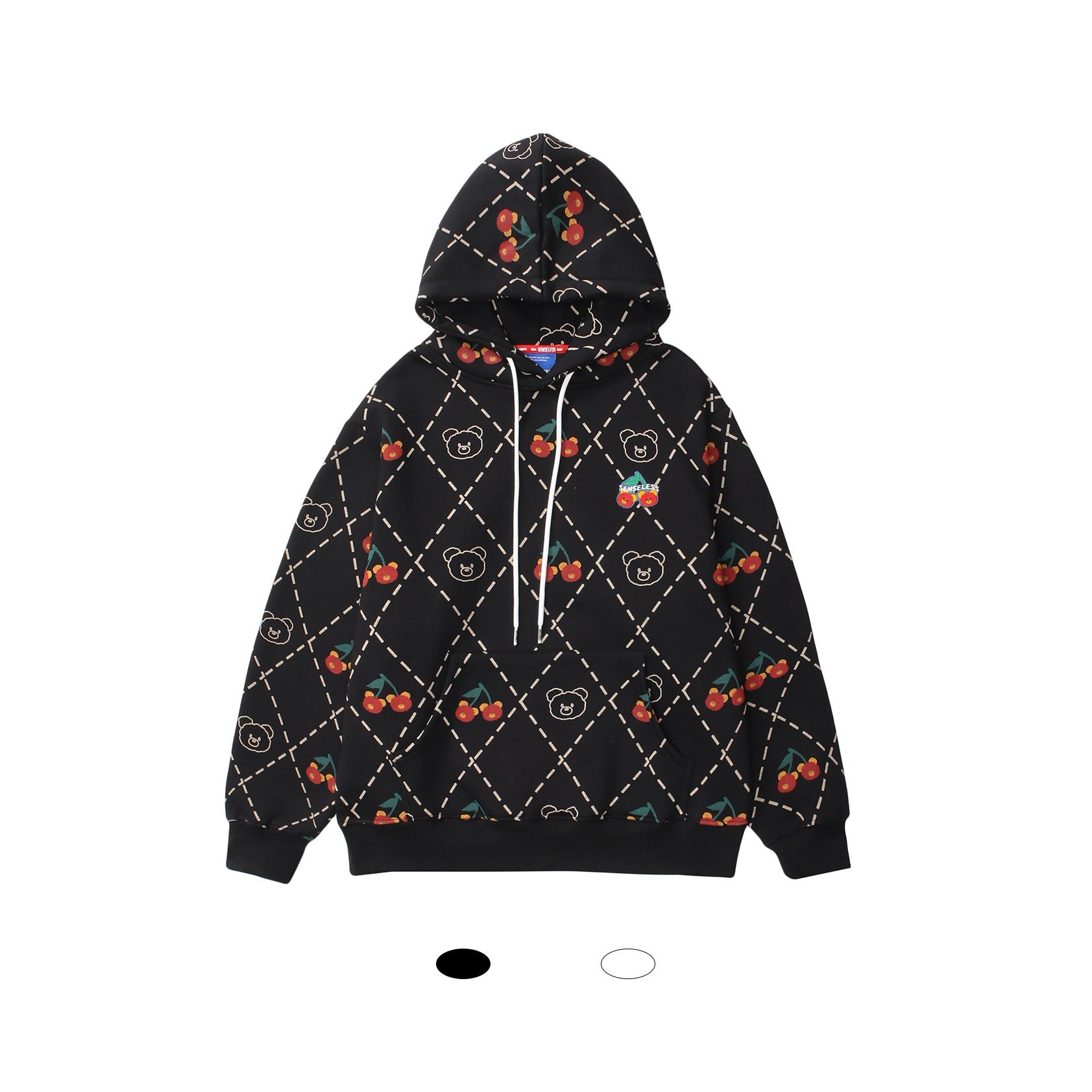 Japanese Full Print Cherry Hooded Sweater For Men And Women