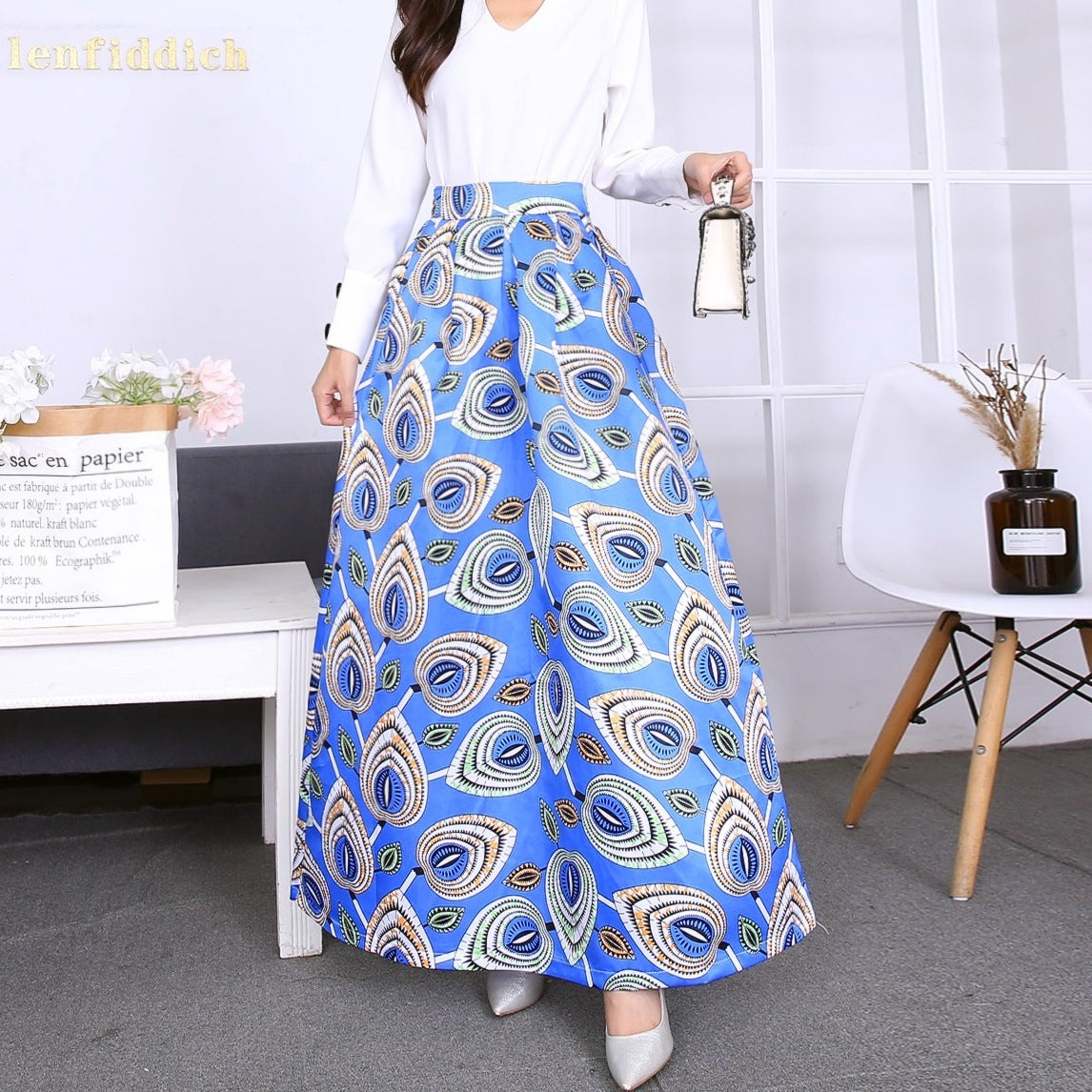 New Women's Half-length Printed With Large Skirt